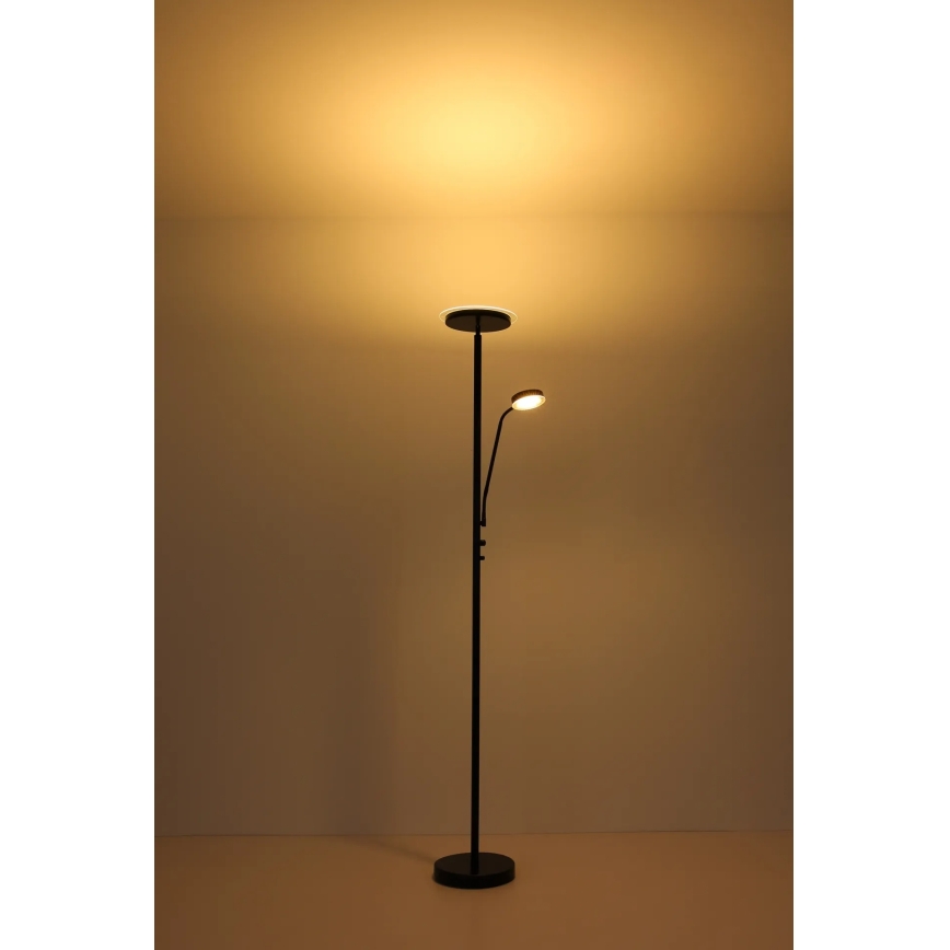 Globo - Lampada da terra dimmerabile LED/18,5W/230V + LED/4,5W 3000K nero