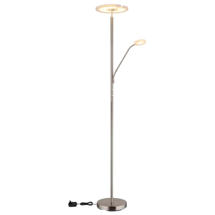 Globo - LED Lampada da terra dimmerabile LED/28W/230V + LED/5W 3000K cromo lucido
