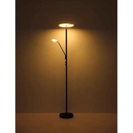 Globo - Lampada da terra dimmerabile LED/28W/230V + LED/5W 3000K nera
