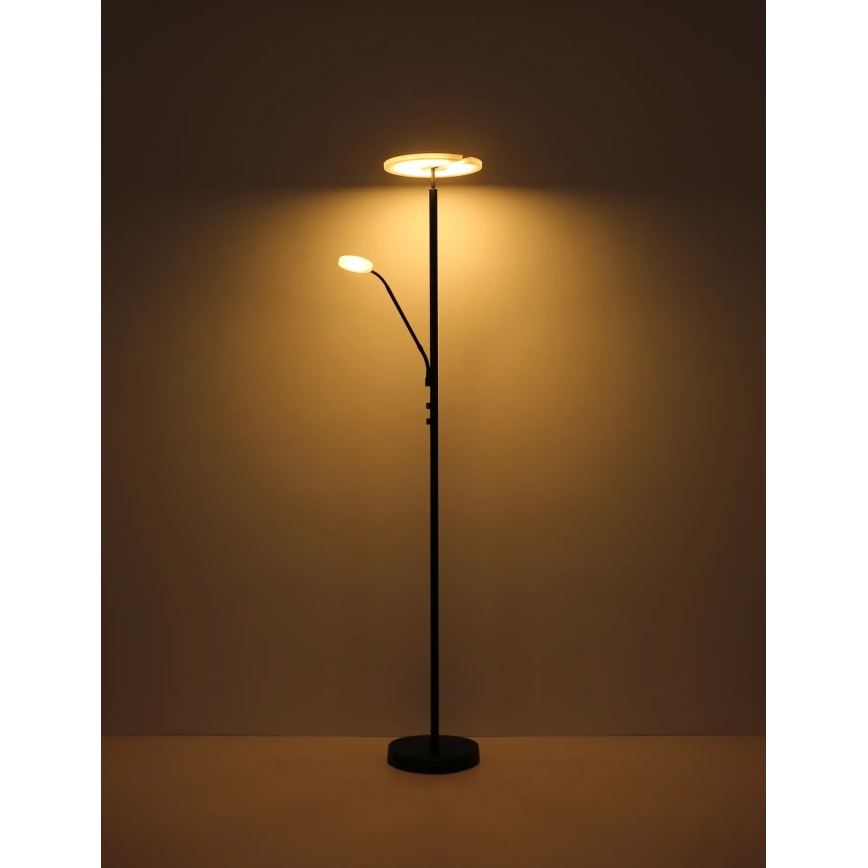 Globo - Lampada da terra dimmerabile LED/28W/230V + LED/5W 3000K nera