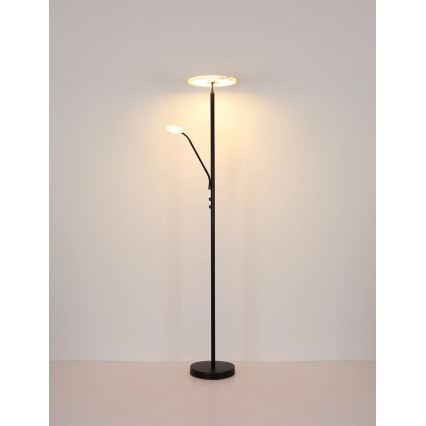 Globo - Lampada da terra dimmerabile LED/28W/230V + LED/5W 3000K nera