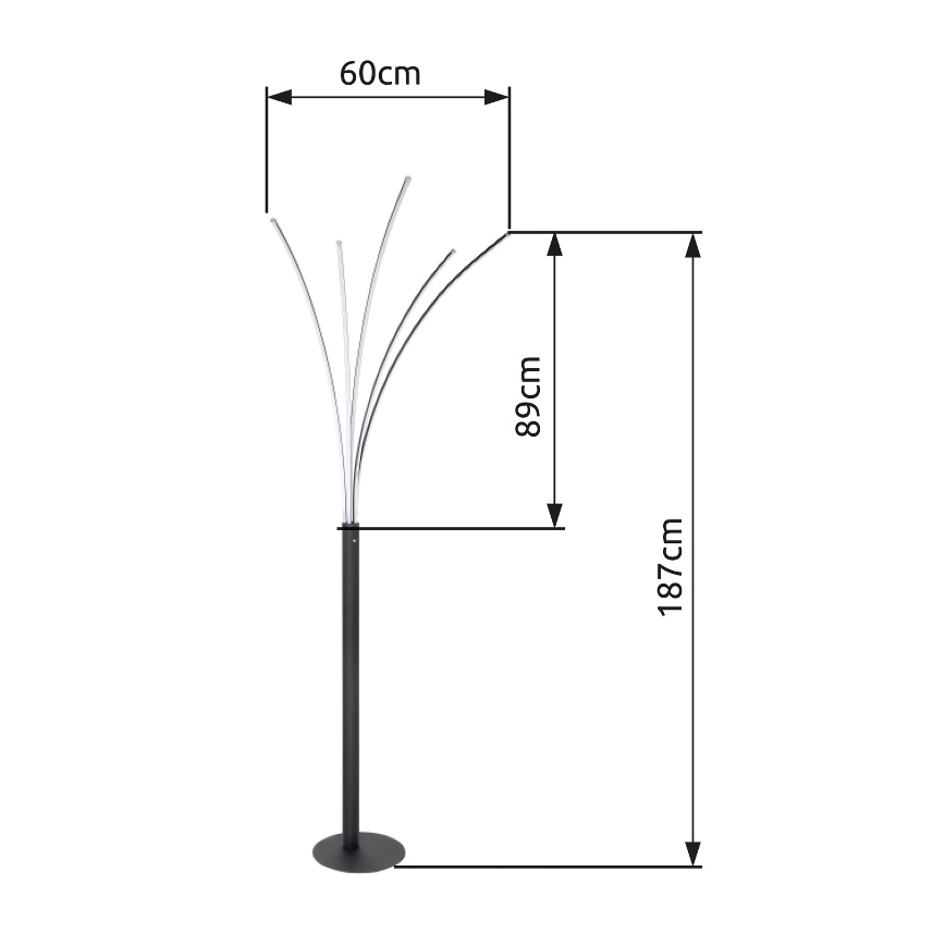 Globo - Lampada da terra touch LED dimmerabile LED/36W/230V cromo lucido