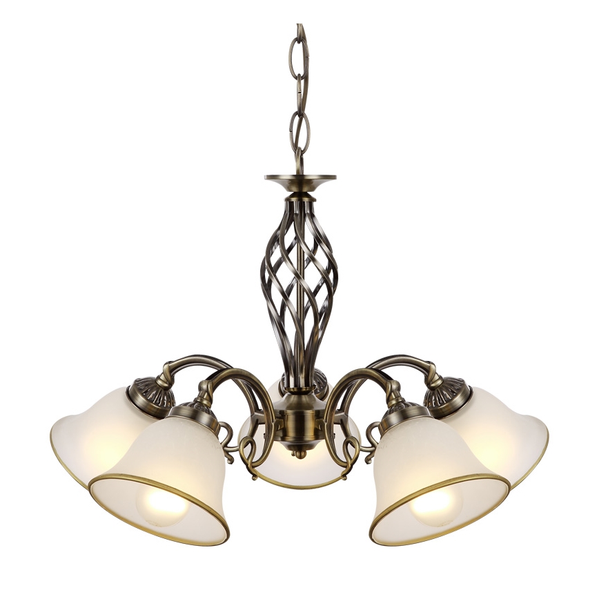 Globo - Lampadario a sospensione con catena 5xE27/60W/230V