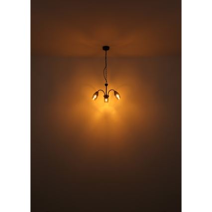 Globo - Lampadario a sospensione con catena 3xE14/25W/230V