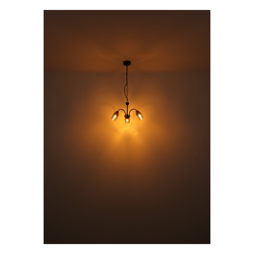 Globo - Lampadario a sospensione con catena 3xE14/25W/230V