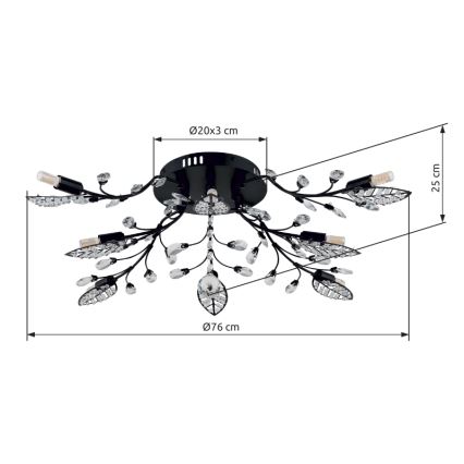 Globo - Plafoniera 8xG9/5W/230V Ø 76 cm