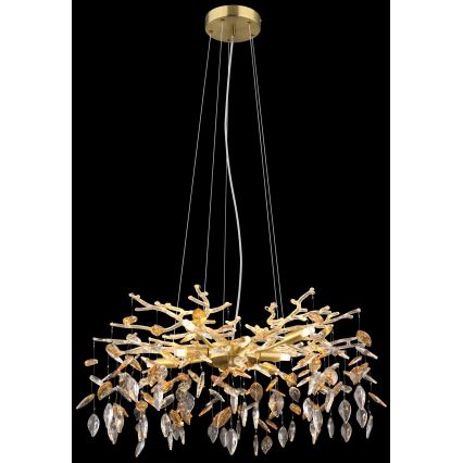 Globo - Lampadario a sospensione con filo 8xG9/8W/230V diametro 61 cm oro