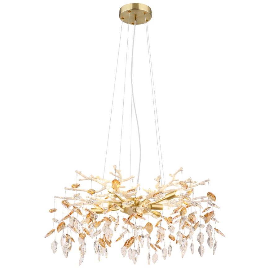 Globo - Lampadario a sospensione con filo 8xG9/8W/230V diametro 61 cm oro