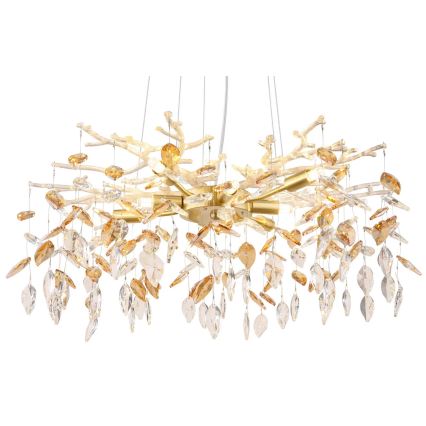Globo - Lampadario a sospensione con filo 8xG9/8W/230V diametro 61 cm oro