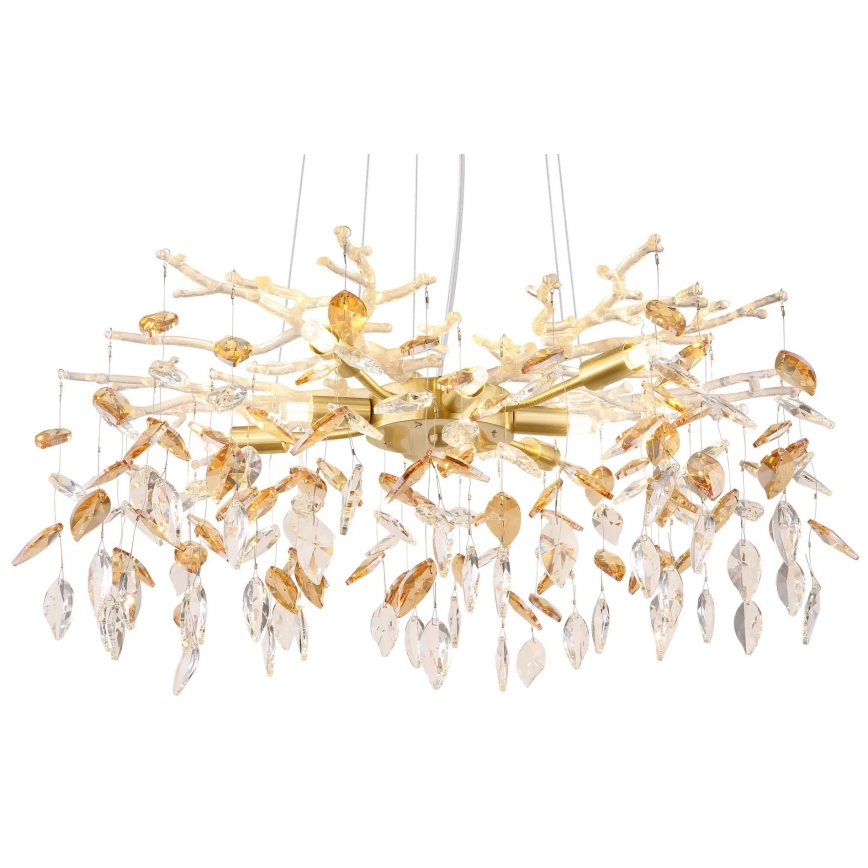 Globo - Lampadario a sospensione con filo 8xG9/8W/230V diametro 61 cm oro
