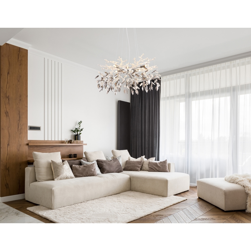 Globo - Lampadario a sospensione con filo 8xG9/8W/230V diametro 61 cm cromo lucido