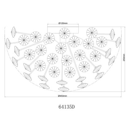 Globo - Plafoniera LED 4xG9/3,5W/230V diametro 45 cm oro