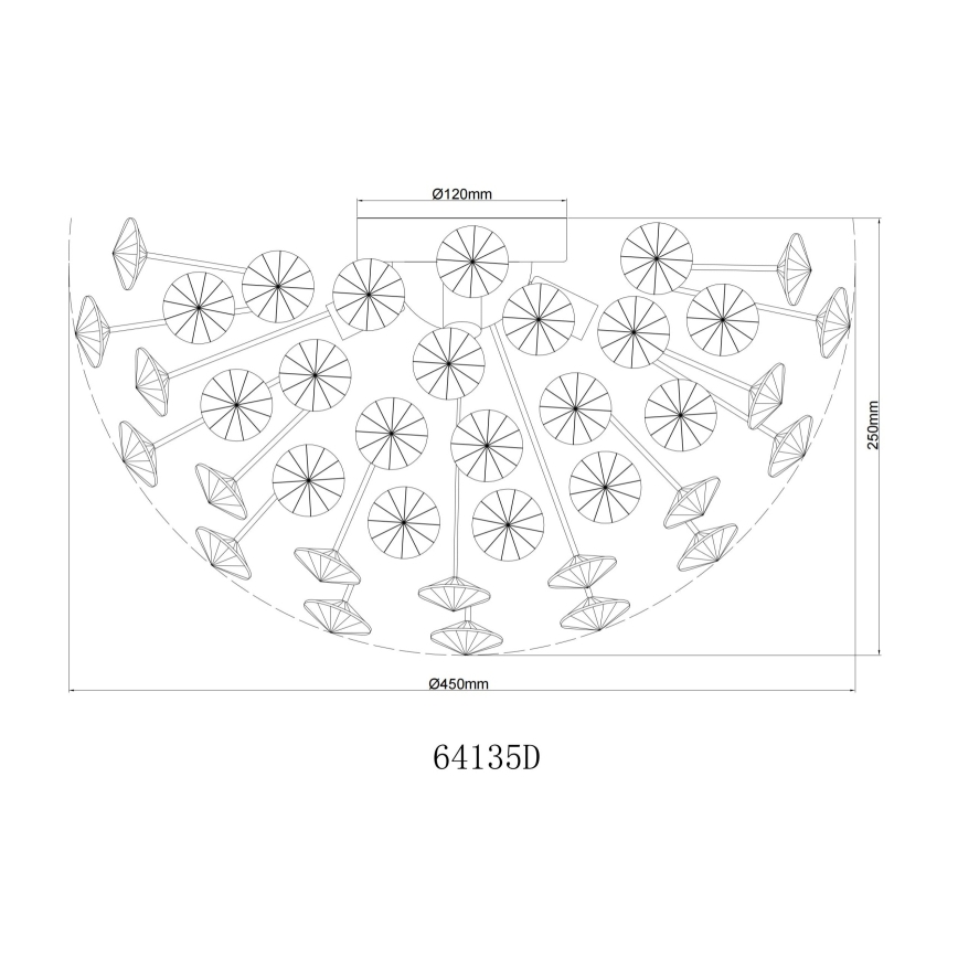 Globo - Plafoniera LED 4xG9/3,5W/230V diametro 45 cm oro