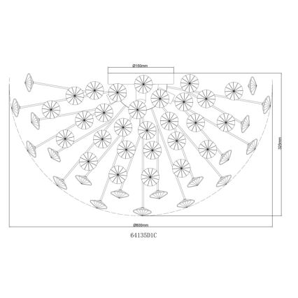 Globo - Plafoniera LED 6xG9/3,5W/230V diametro 60 cm cromo lucido