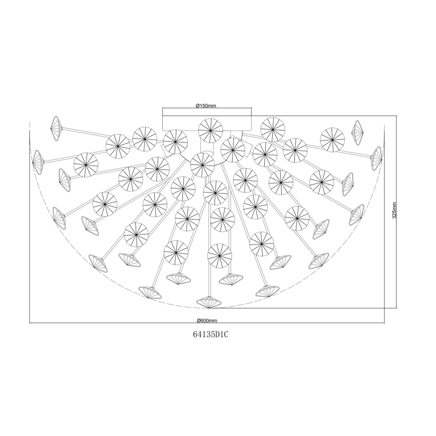 Globo - Plafoniera LED 6xG9/3,5W/230V diametro 60 cm cromo lucido