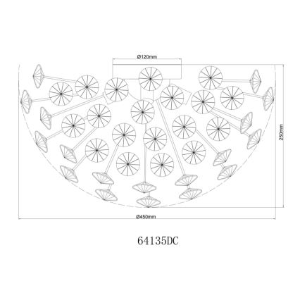 Globo - Plafoniera LED 4xG9/3,5W/230V diametro 45 cm cromo lucido