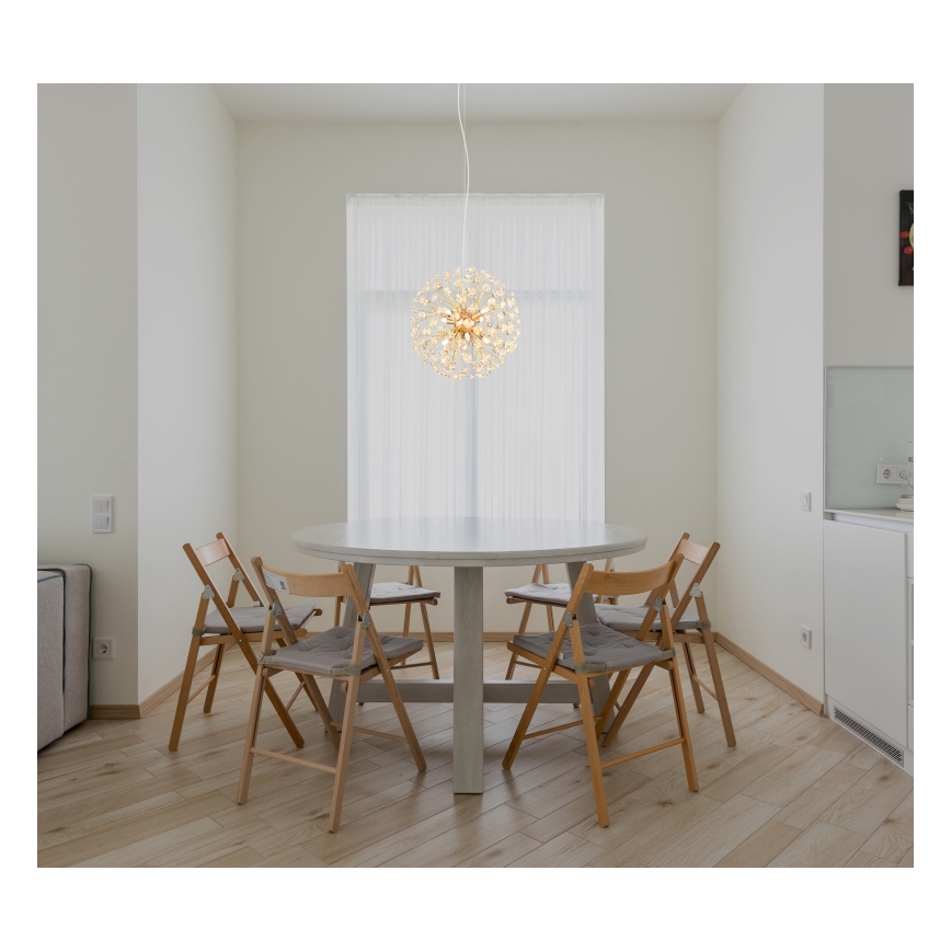 Globo - Lampadario LED a sospensione con cavo 8xG9/3,5W/230V, finitura oro