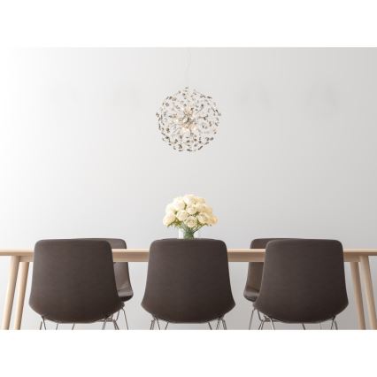 Globo - Lampadario LED a sospensione con cavo 9xG9/3,5W/230V, finitura cromo lucido