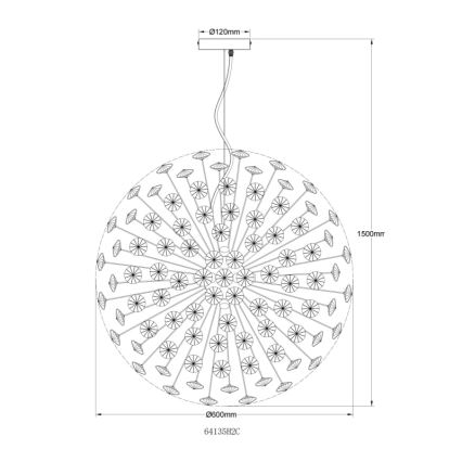 Globo - Lampadario LED a sospensione con cavo 9xG9/3,5W/230V, finitura cromo lucido