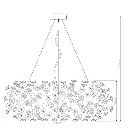 Globo - Lampadario a sospensione LED in cristallo con cavo 20xG9/3,5W/230V
