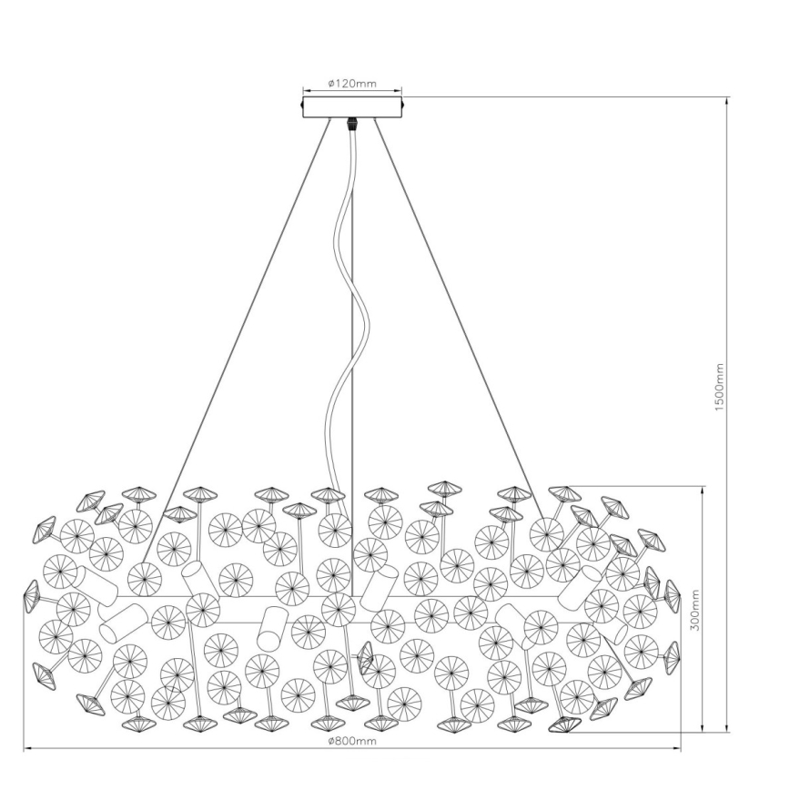 Globo - Lampadario a sospensione LED in cristallo con cavo 20xG9/3,5W/230V