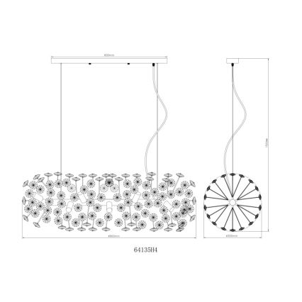 Globo - Lampadario LED a cavo 12xG9/3,5W/230V dorato