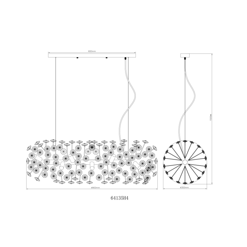 Globo - Lampadario LED a cavo 12xG9/3,5W/230V dorato