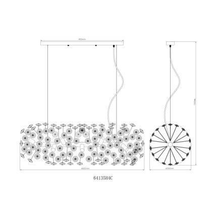 Globo - Lampadario LED su cavo 12xG9/3,5W/230V cromo lucido