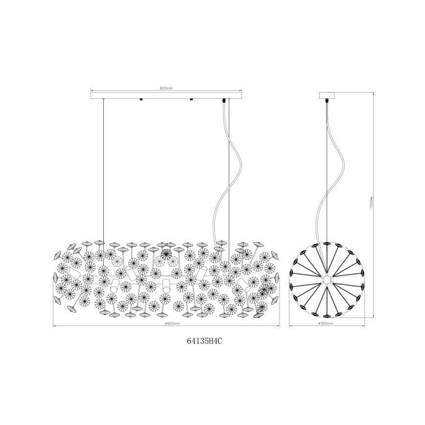 Globo - Lampadario LED su cavo 12xG9/3,5W/230V cromo lucido