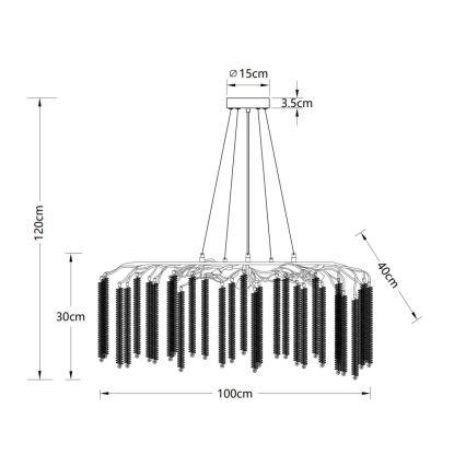 Globo - Lampadario a sospensione su cavo 9xG9/8W/230V