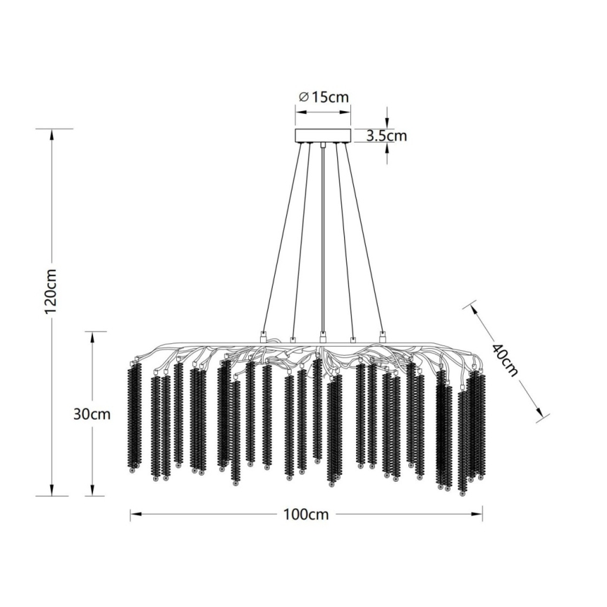Globo - Lampadario a sospensione su cavo 9xG9/8W/230V