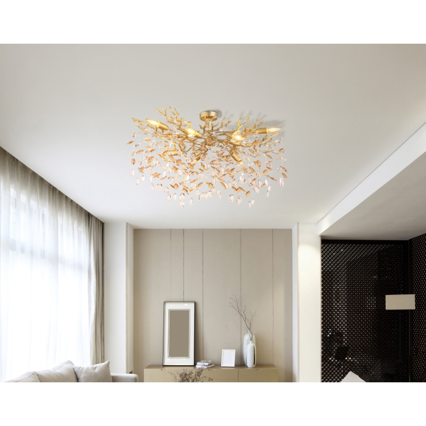 Globo - Lampadario a stelo 7xE14/40W/230V dorato