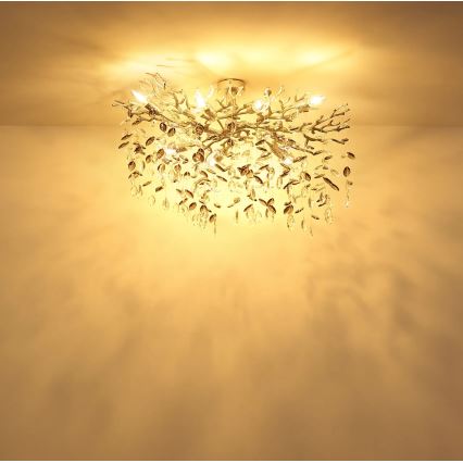 Globo - Lampadario a stelo 7xE14/40W/230V argento