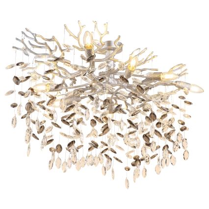 Globo - Lampadario a stelo 7xE14/40W/230V argento