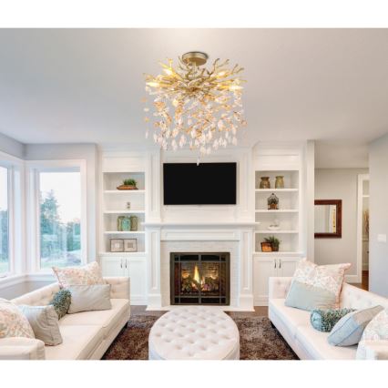 Globo - Lampadario a stelo 6xE14/40W/230V dorato