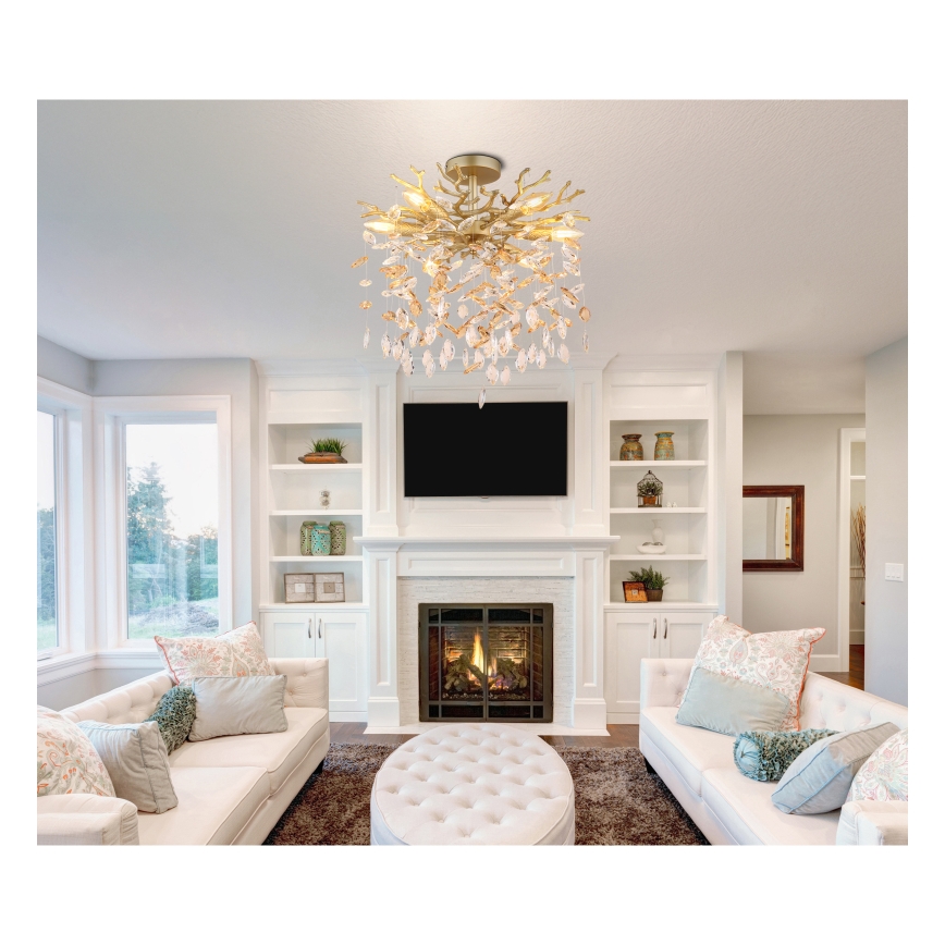 Globo - Lampadario a stelo 6xE14/40W/230V dorato