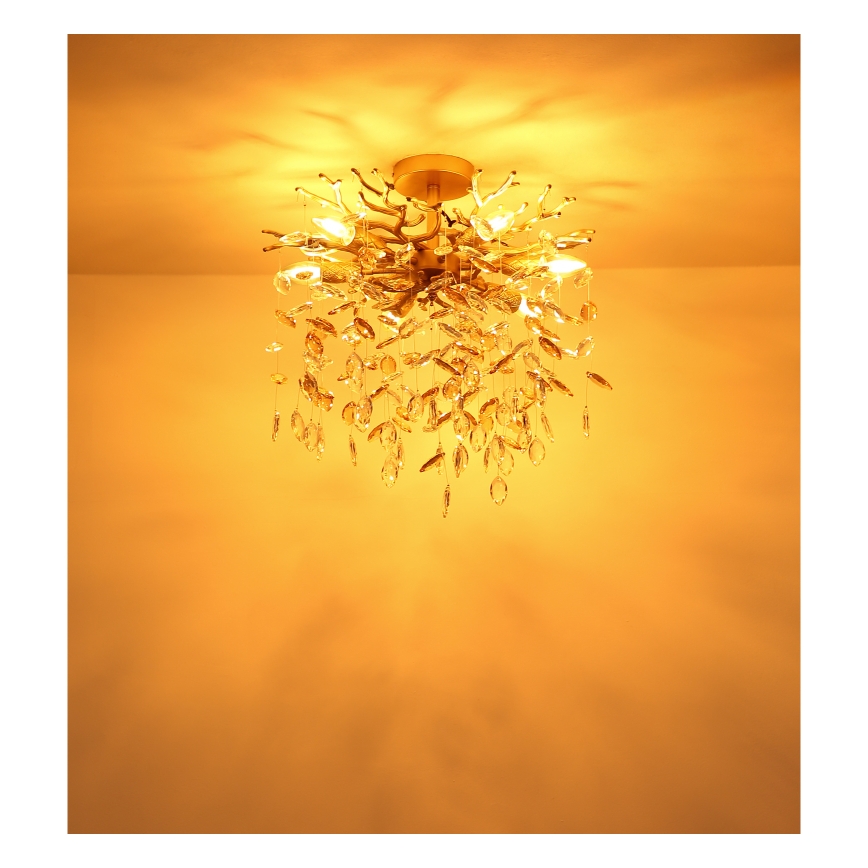 Globo - Lampadario a stelo 6xE14/40W/230V dorato