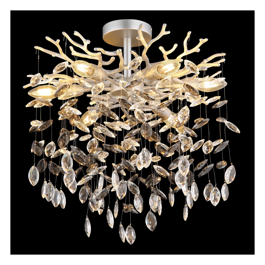 Globo - Lampadario su asta 6xE14/40W/230V argento