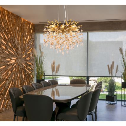 Globo - Lampadario sospeso con cavi 8xE14/40W/230V dorato