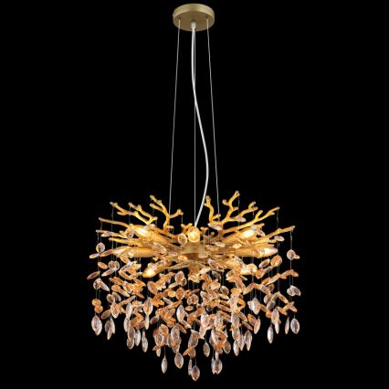 Globo - Lampadario sospeso con cavi 8xE14/40W/230V dorato