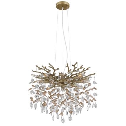 Globo - Lampadario sospeso con cavi 8xE14/40W/230V dorato