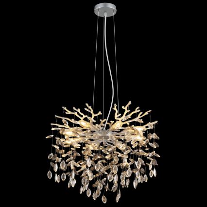 Globo - Lampadario sospeso su cavo 8xE14/40W/230V argento