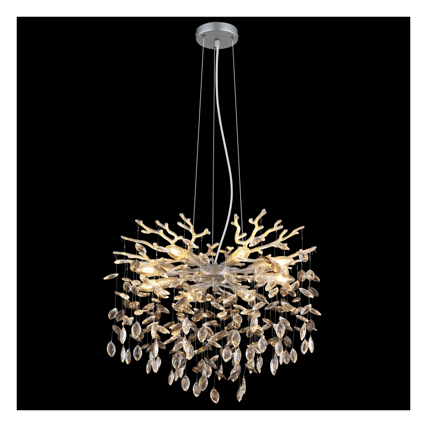 Globo - Lampadario sospeso su cavo 8xE14/40W/230V argento