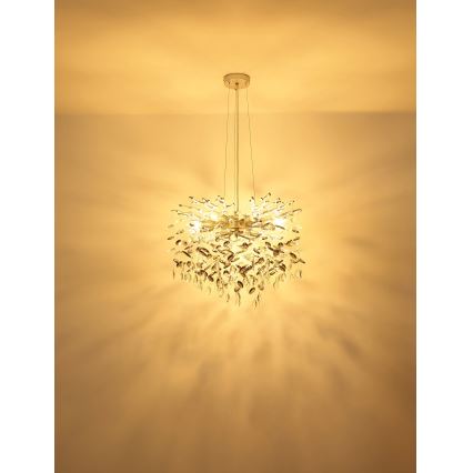 Globo - Lampadario a sospensione con cavo 10xE14/40W/230V argento