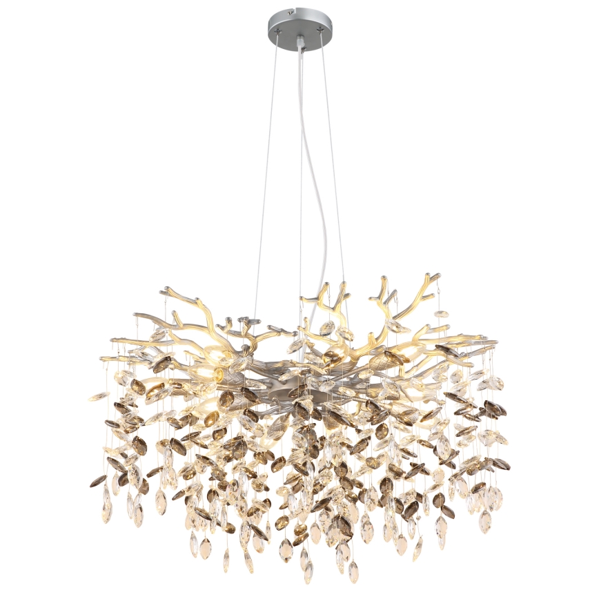 Globo - Lampadario a sospensione con cavo 10xE14/40W/230V argento