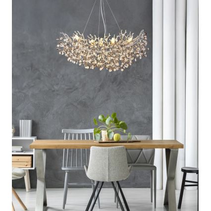 Globo - Lampadario a cavo 10xE14/40W/230V argento