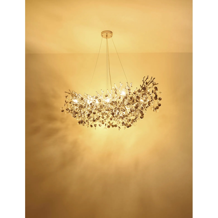 Globo - Lampadario a cavo 10xE14/40W/230V argento