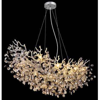 Globo - Lampadario a cavo 10xE14/40W/230V argento