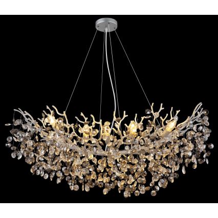 Globo - Lampadario a cavo 10xE14/40W/230V argento
