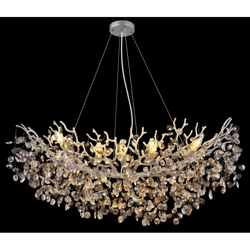 Globo - Lampadario a cavo 10xE14/40W/230V argento
